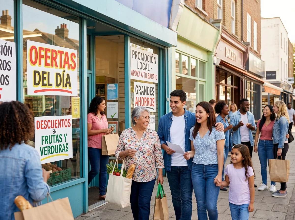 Vecinos y familias aprovechando ofertas y promociones del comercio local en La Llagosta
